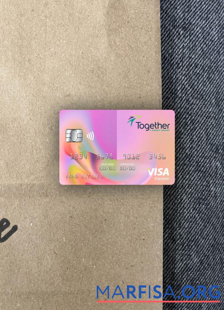 Downloadable USA Missouri Together Credit Union bank visa electron card photolook front download for verification